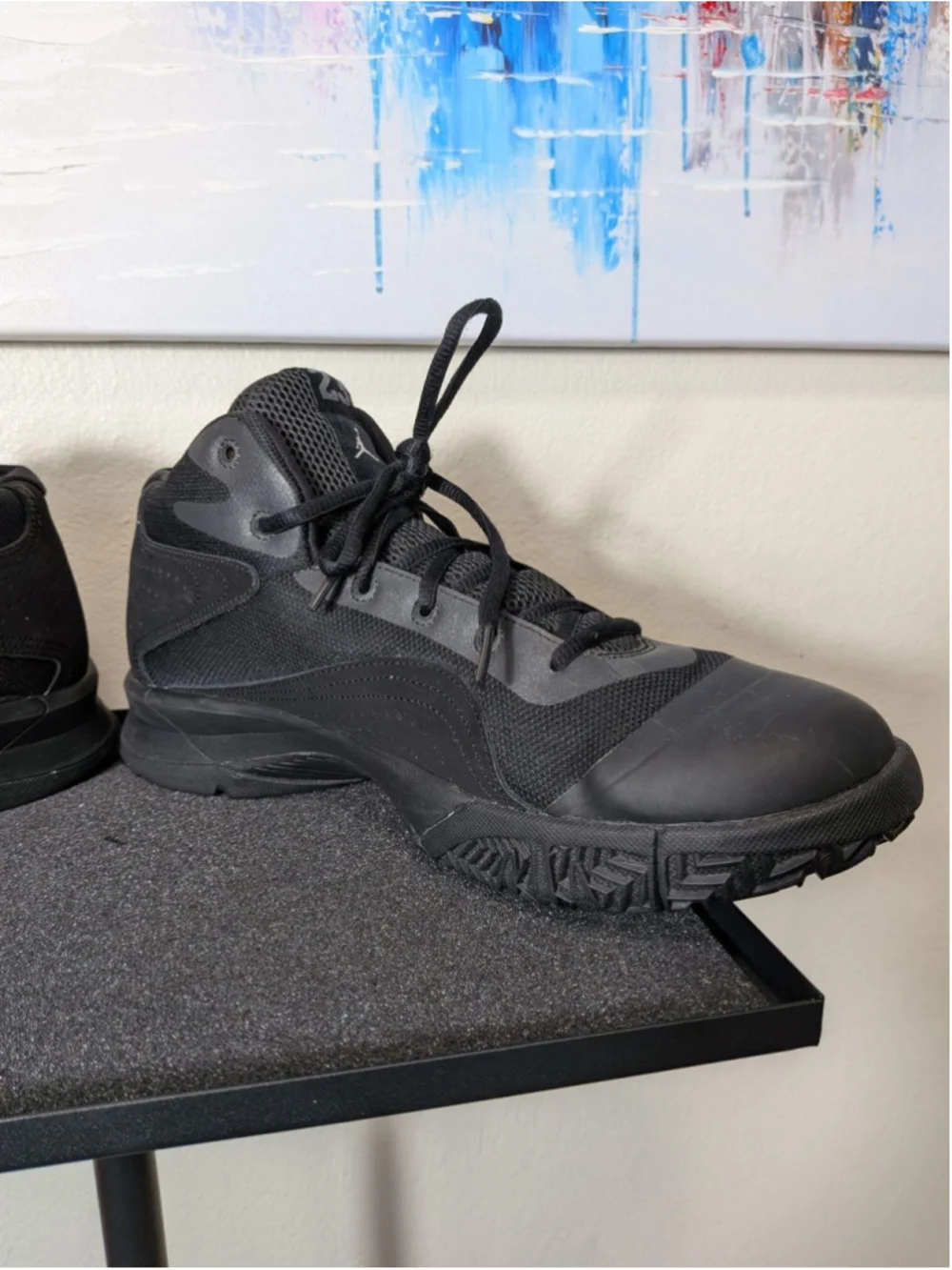 Jordan Shoes Mens Size 12.5 Black Mid Top Basketball Sneakers 684835-010